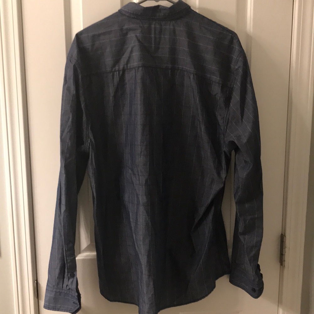 Navy Checkered Button Down - Picture 3 of 3